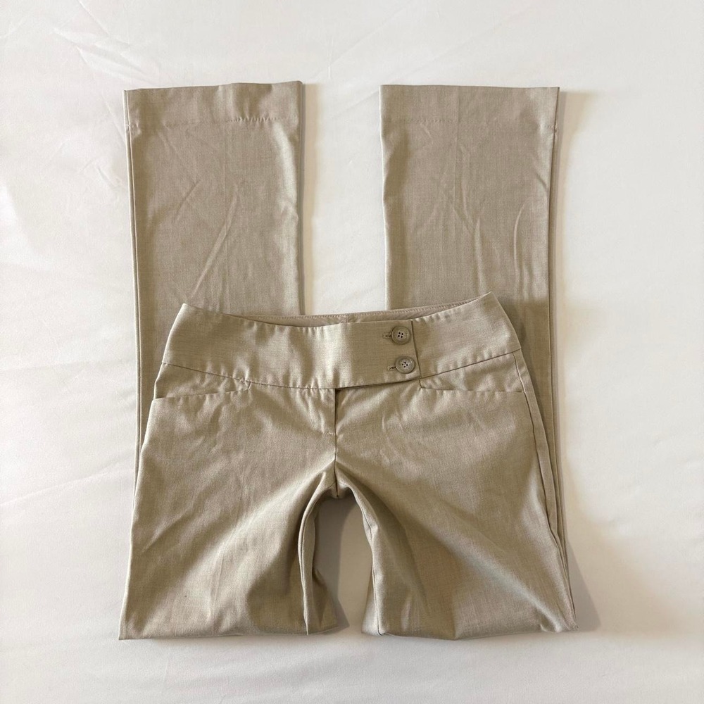 The Limited Drew Fit Women 0R Tan Low Rise Khaki Y2K Flare Pants